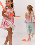 Multicolor Striped Dress for Girls