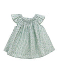 Sage Green Floral Smocked Flutter Blouse
