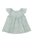 Sage Green Floral Smocked Flutter Blouse