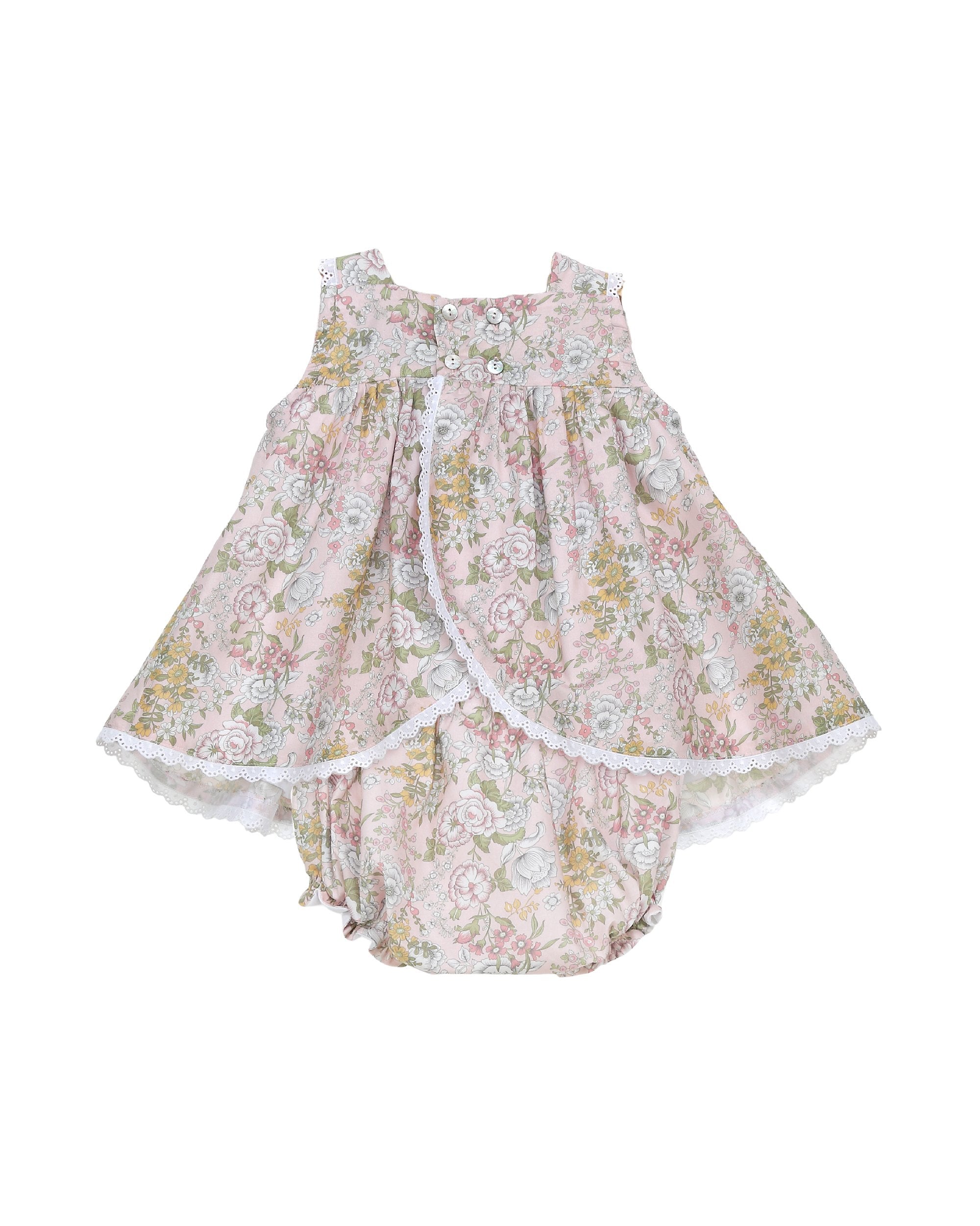Exquisite hand-smocked pink dress with detailed embroidery