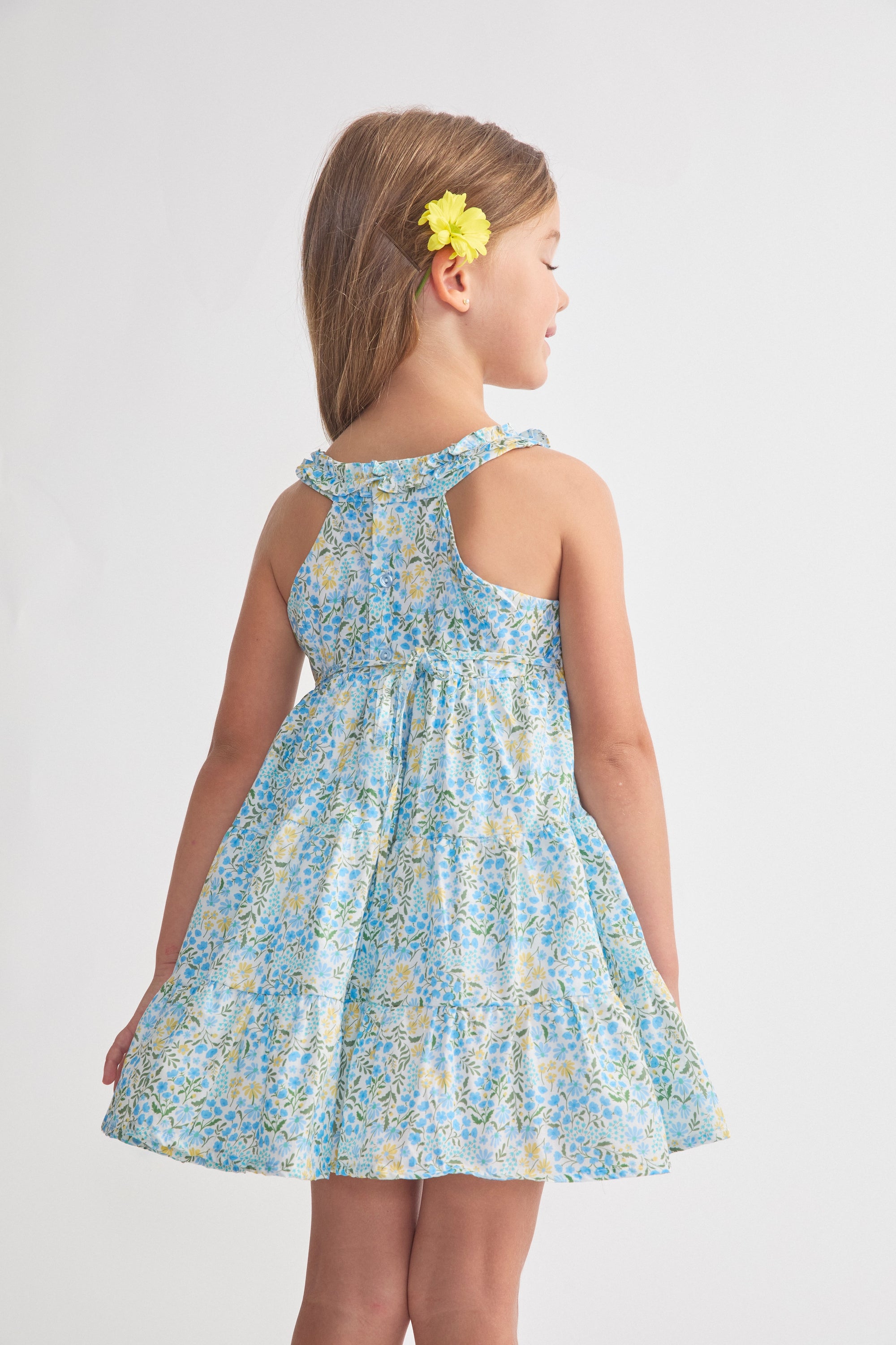 Floral Blue sleeveless dress