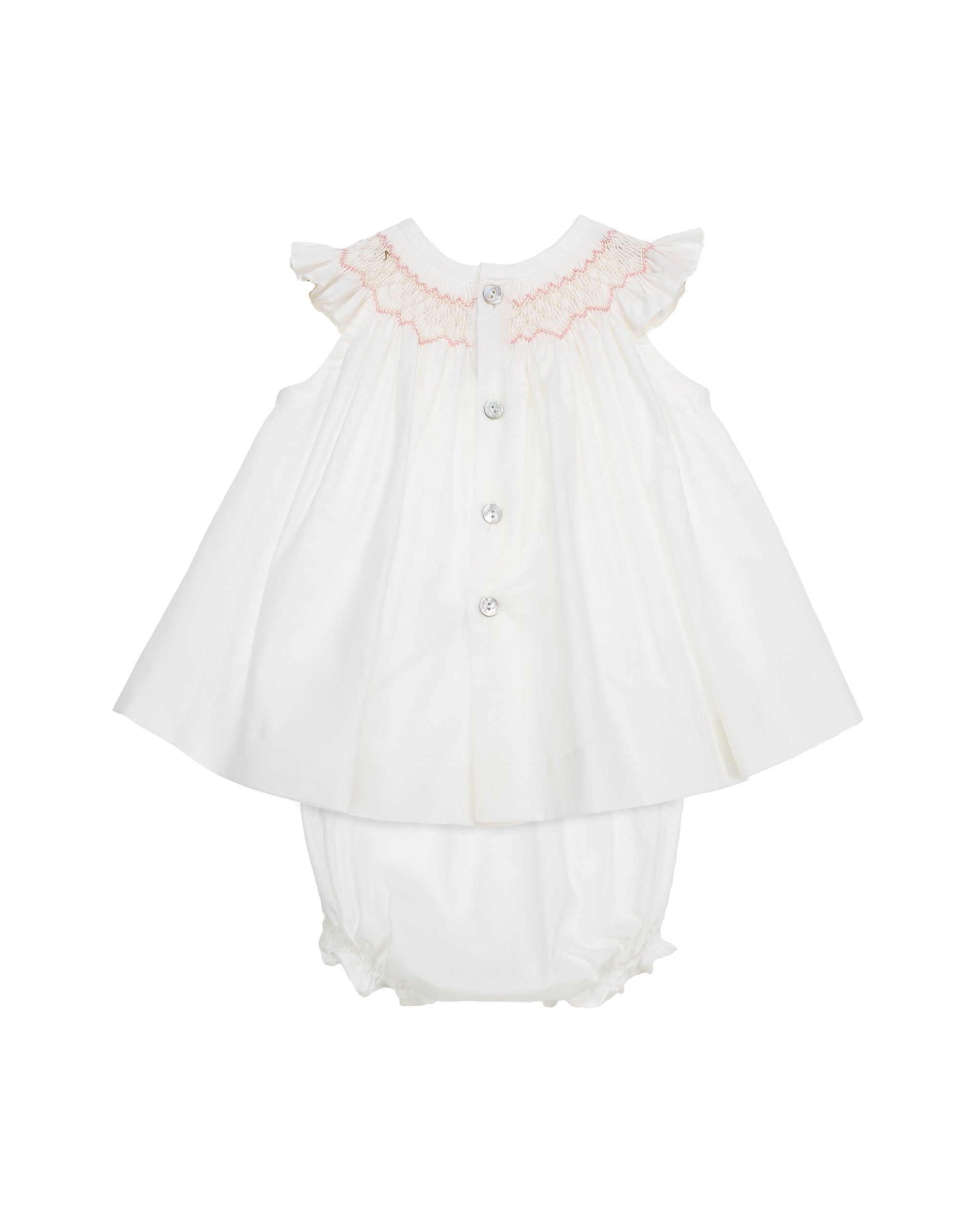 Exquisite hand-smocked pink dress with detailed embroidery (Copy)