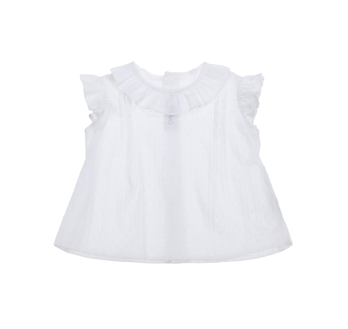 White Flutter Sleeve Girls Blouse | MIBONBóN