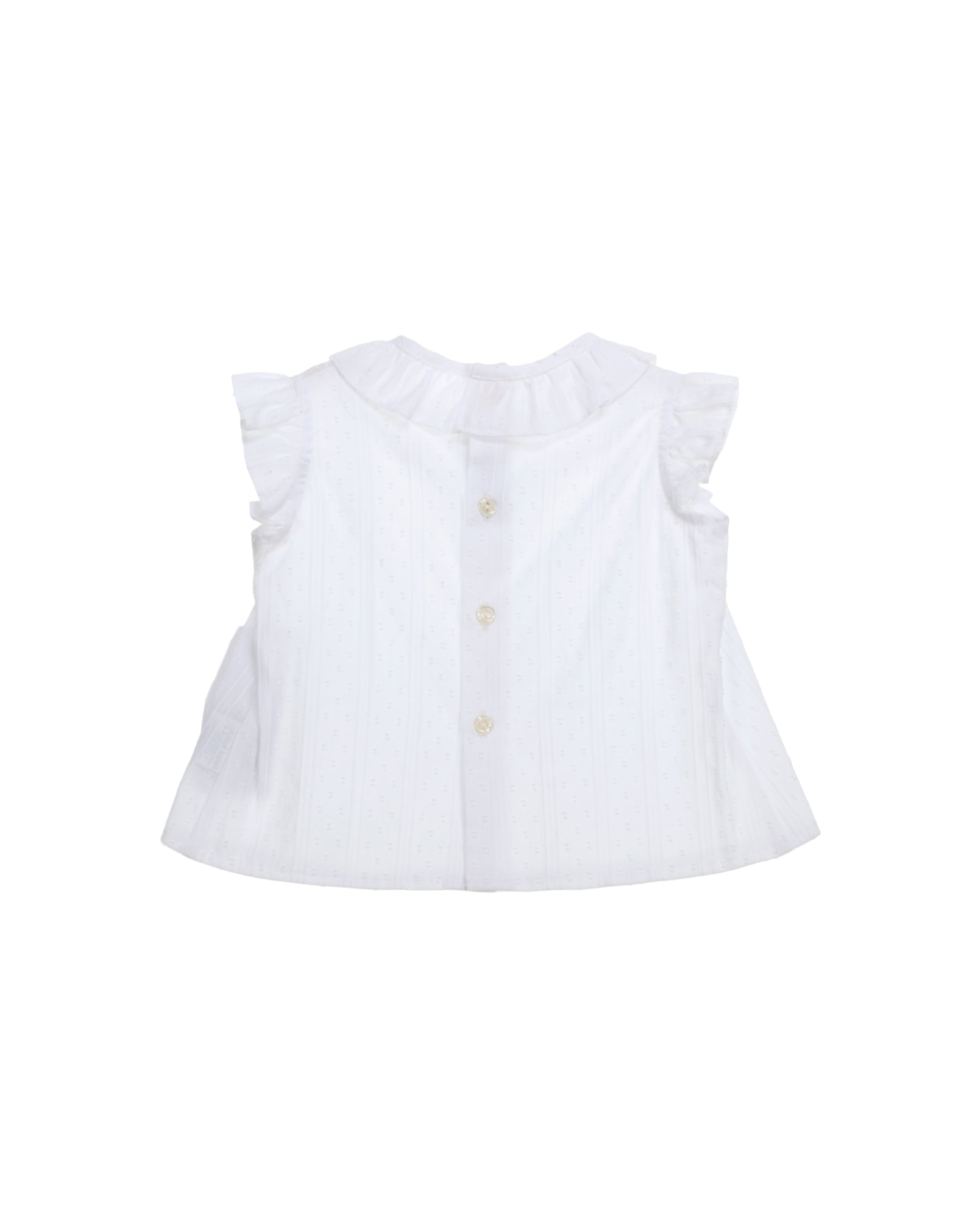 White Flutter Sleeve Blouse