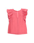 Girls Coral Ruffle Blouse