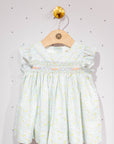 Light Green Floral Print Dress for Baby