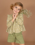 Green Floral blouse for girls