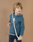 Baby Boy Dark Blue Hooded Sweatshirt