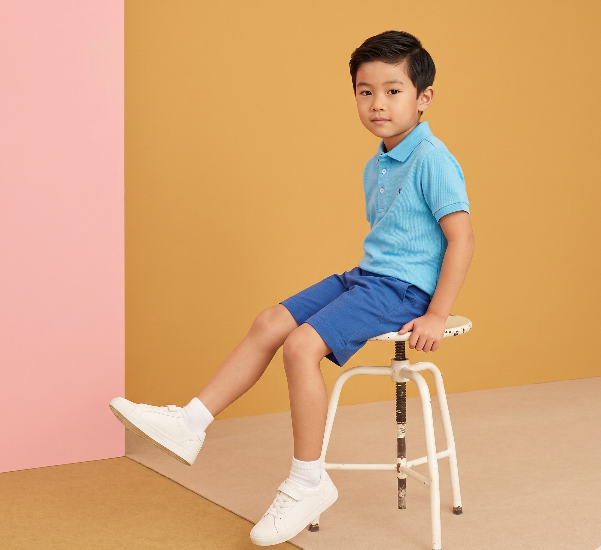 Cotton blue polo