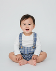 BLUE PLAID SHORTS WITH SUSPENDERS
