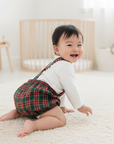 GREEN PLAID SHORTS WITH SUSPENDERS