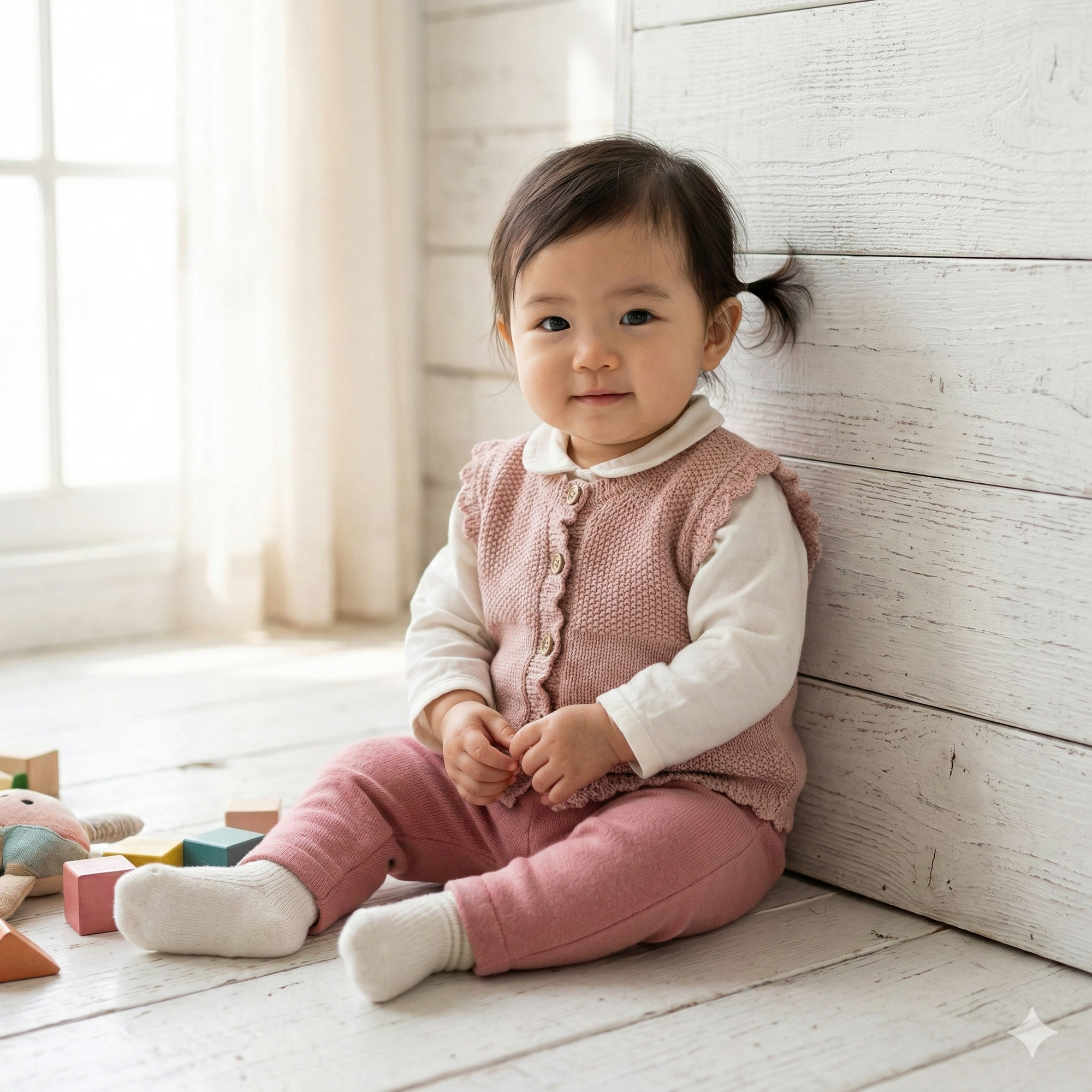 KNITTED PINK VEST. DESIGNED BY GIGI LEUNG