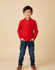MIBONBON RED POLO LONG SLEEVE