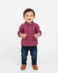BURGUNDY VIELLA SHIRT WITH CHECKS
