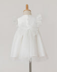 White Tulle Dress for Special Occasions with tulle belt