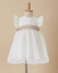 White Tulle Dress for Special Occasions with tulle belt