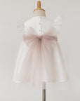 White Tulle Dress for Special Occasions with tulle belt