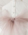 White Tulle Dress for Special Occasions with tulle belt