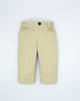 Beige Cotton Trousers with Elastic waist Band