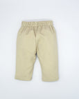 Beige Cotton Trousers with Elastic waist Band