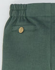Green Cotton Trousers with Button details