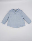 Button Back Little Blue Oxford Shirt