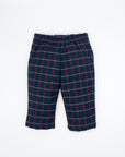 Navy Blue and Red Tartan Trousers