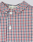 Red and Blue Checked V-Neck Shirt