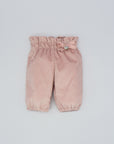 Pink Corduroy Trousers with Little Bow