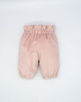 Pink Corduroy Trousers with Little Bow