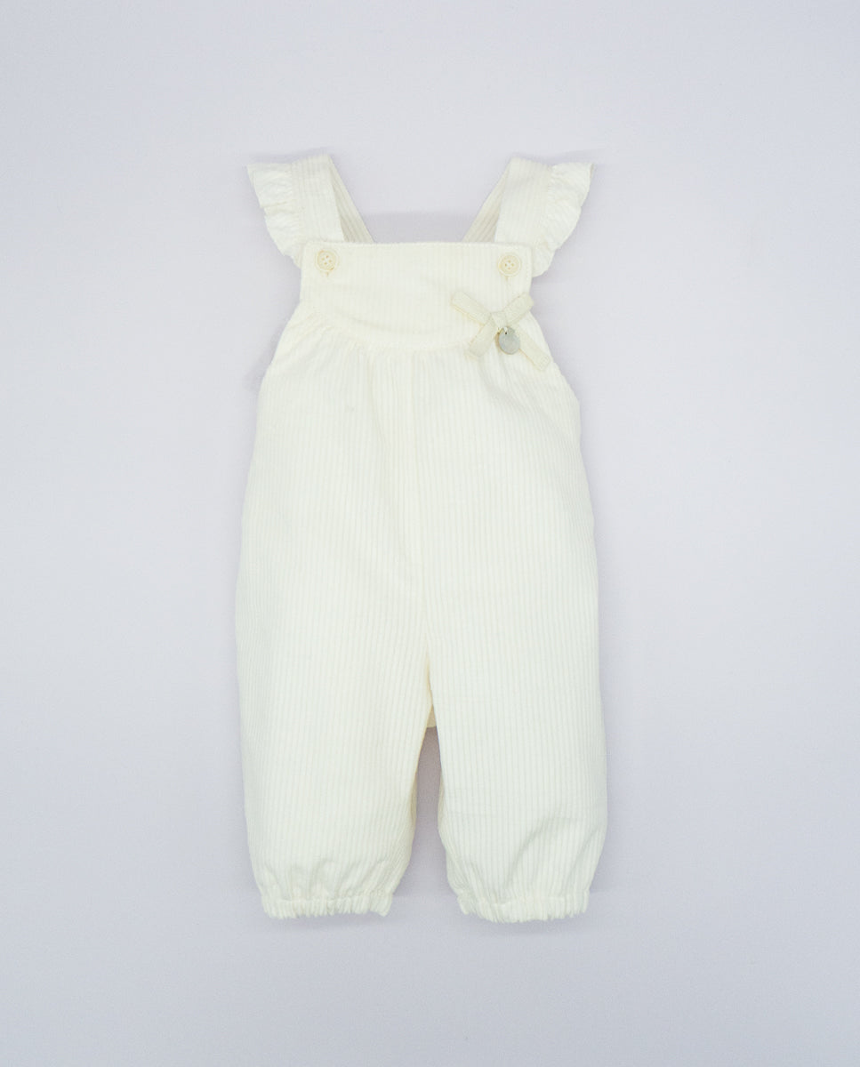 Ivory Corduroy Dungarees for Girl