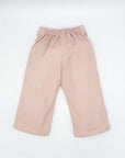 High-waist Pink Cotton Trousers with Ruffles