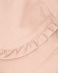 High-waist Pink Cotton Trousers with Ruffles