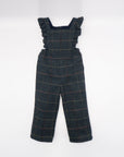 Dark Grey Tartan Dungarees for Girl