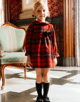 Red Plaid Dress with Long Sleeves