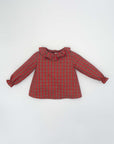 Red Plaid Cotton Blouse