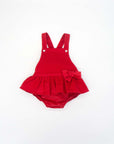 Red Corduroy Overall Dress