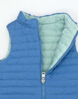 Reversible Quilted Vest in Green and Blue