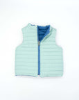 Reversible Quilted Vest in Green and Blue