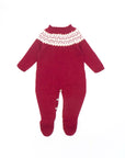 BURGUNDY ROMPER WITH FRETWORK