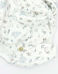 BLUE AND WHITE VIELLA ROMPER WITH BIRDIE