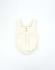 CREAM DUNGAREES WITH ELASTIC BANDS AND CORDUROY BUTTONS