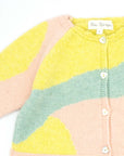 Tricolor Pink, Yellow, and Green Knit Jacket