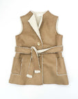 Brown Suede Vest with White Shearling