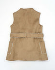 Brown Suede Vest with White Shearling