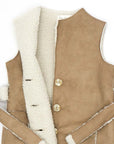 Brown Suede Vest with White Shearling