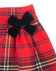 Red Plaid Short Skirt with Pleats