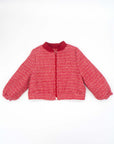 Red Tweed Bomber Jacket