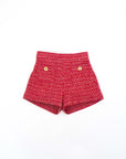 Chanel-inspired Red Tweed Shorts