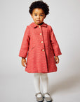 Red Tweed Coat with Faux Shearling Lining